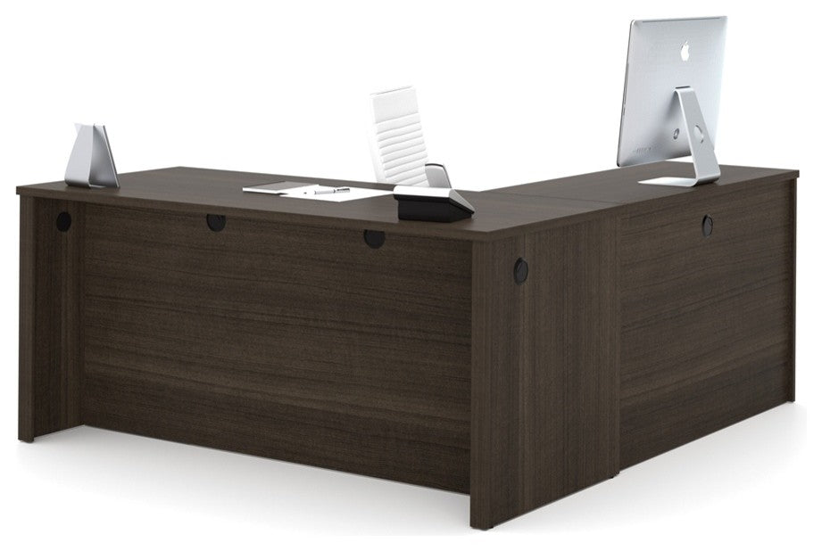 Embassy 66" L-Shaped Desk, Dark Chocolate