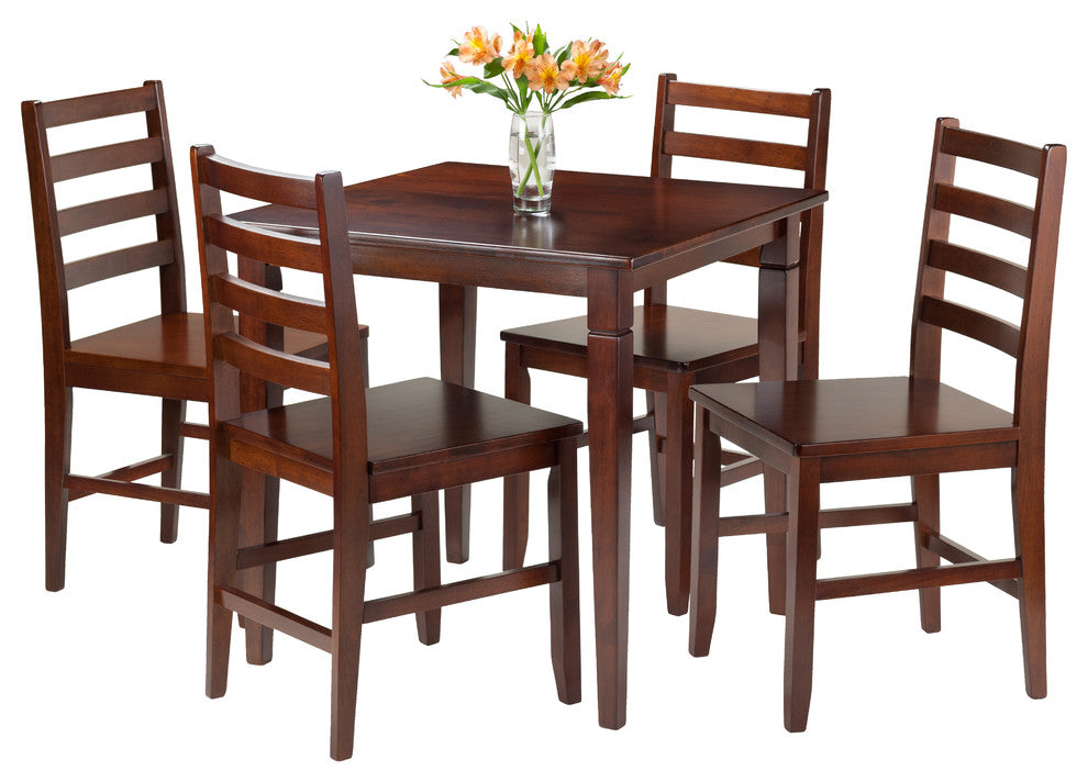 Kingsgate 5-Piece Dining Table With 4 Hamilton Ladder Back Chairs