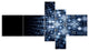 Digital Fractal Flower Perspective, Abstract Wall Art Canvas, 60"x32", 5 panels