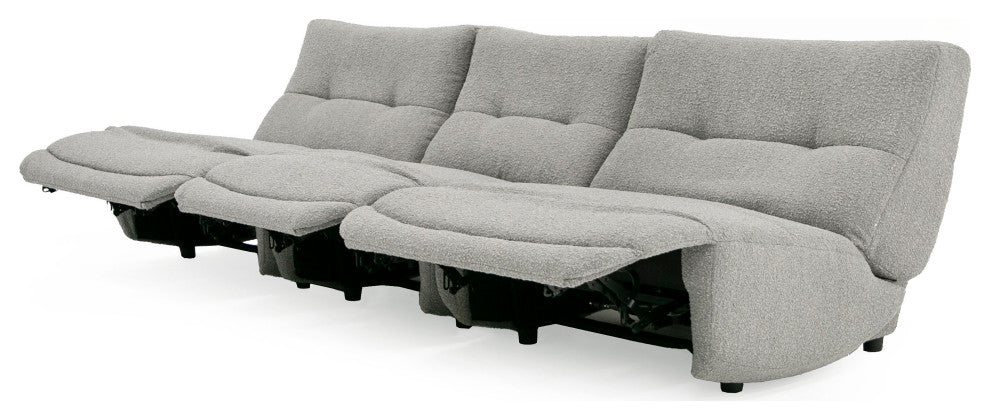 Divani Casa Basil Modern Grey Fabric Small Electric Recliner Chair