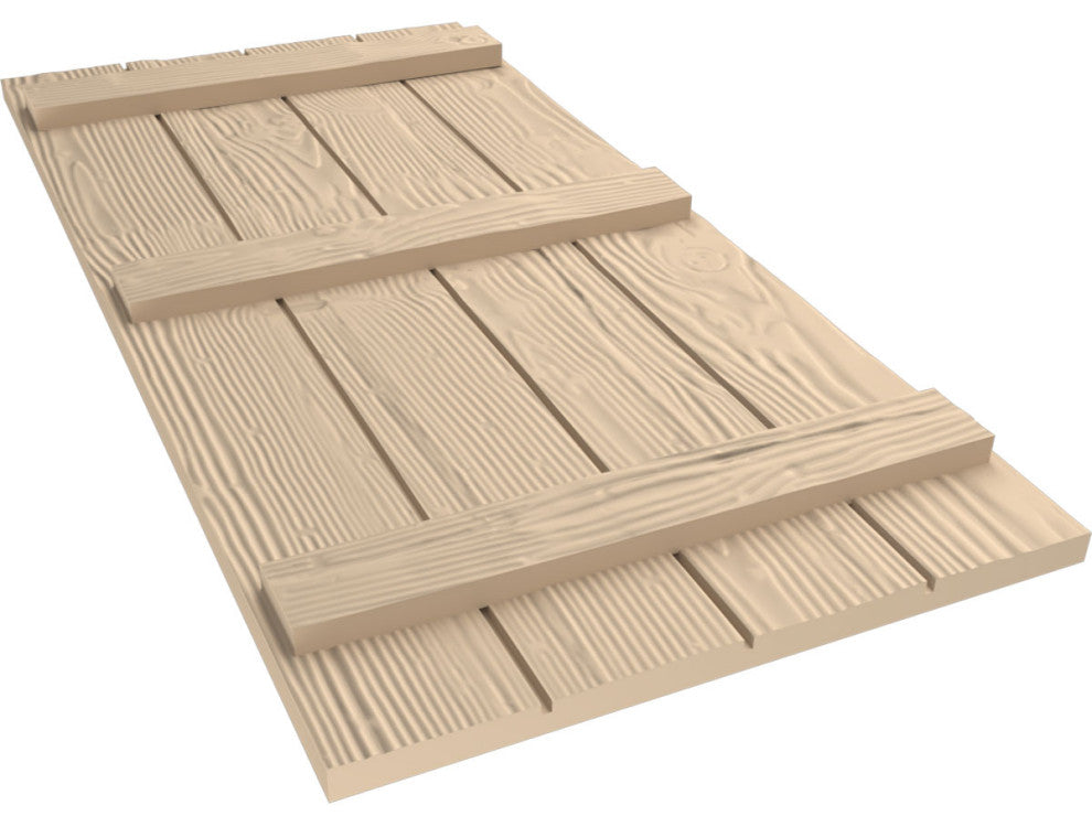 Rustic 4 Board Joined B-N-B Faux Wood Shutters, Sandblasted, 22x80"
