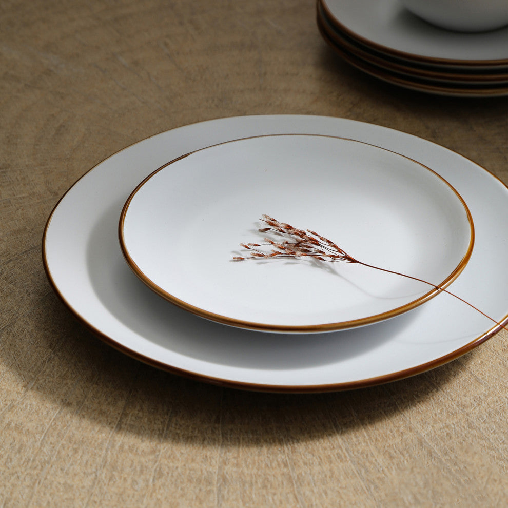 Stone Lain Brasa Stoneware 16 Piece Dinnerware Set, White