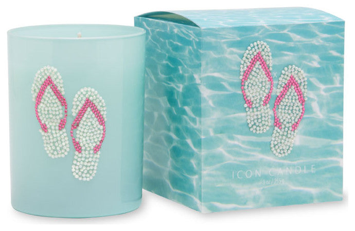 Blue Glass Icon Candle, Flip Flop
