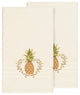 Linum Home Textiles Welcome Embellished, Cream, Bath Towel, 2-Piece Set