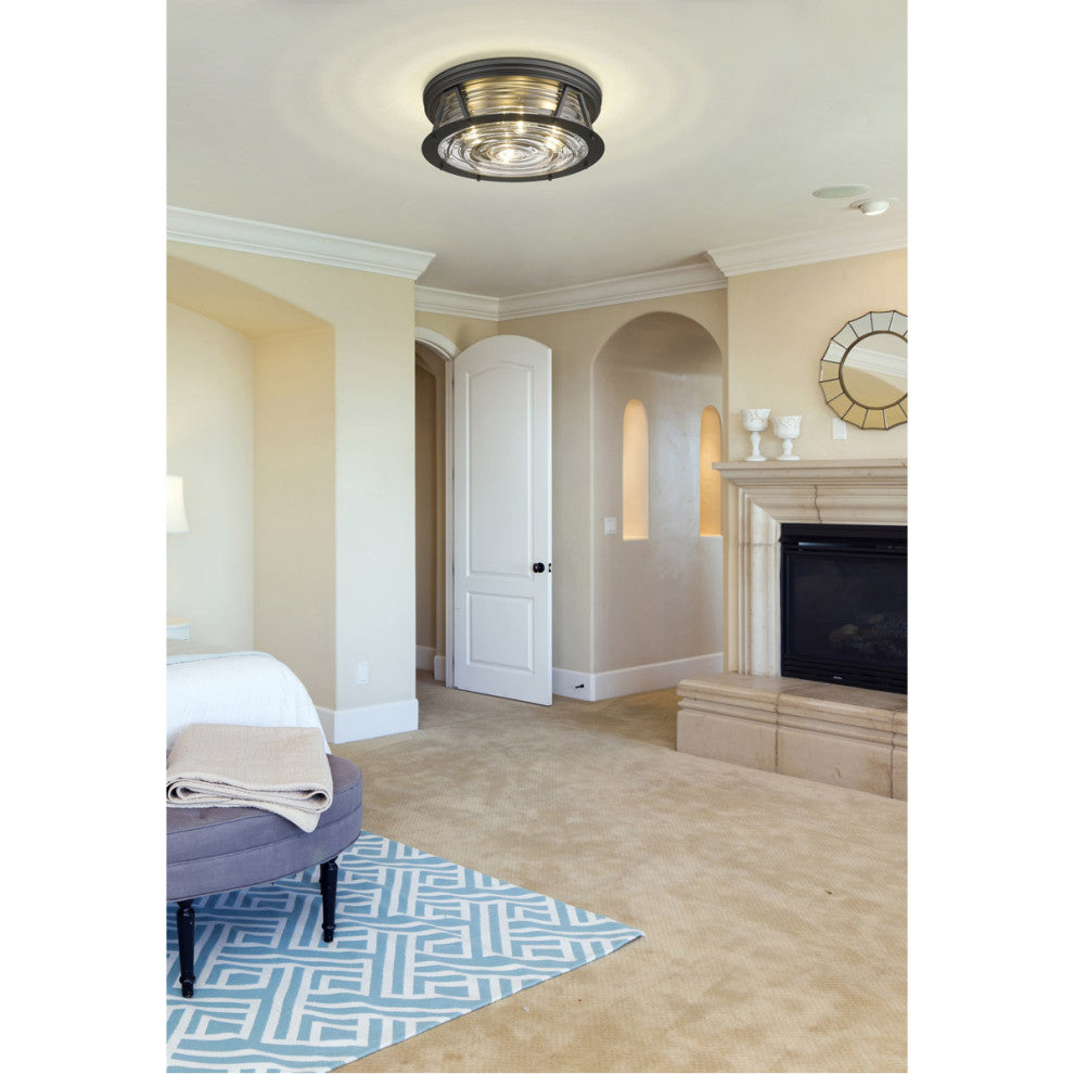 Zlite 491F4-BRZ 4-Light Flush Mount, Clear