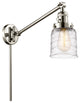 Bell Swing Arm With Switch, Polished Nickel, Deco Swirl, Deco Swirl