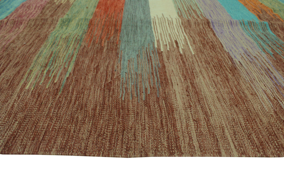 Winchester Flatweave Mose Brown/Blue Rug, 8'5 x 11'4