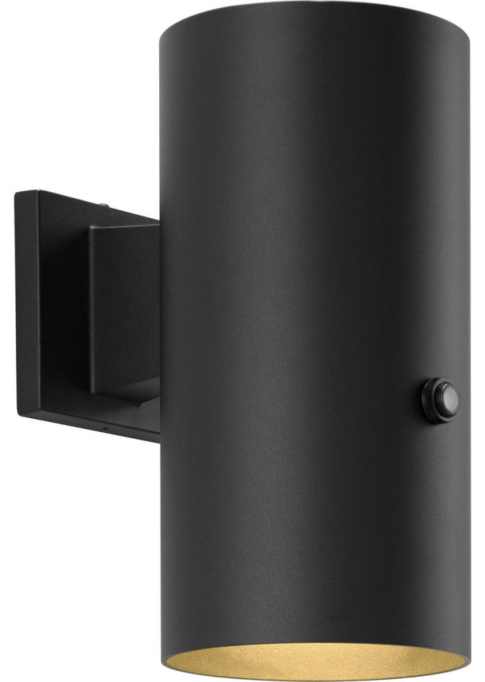 Cylinder 1-Light Black 6" Modern Outdoor Large Wall Light