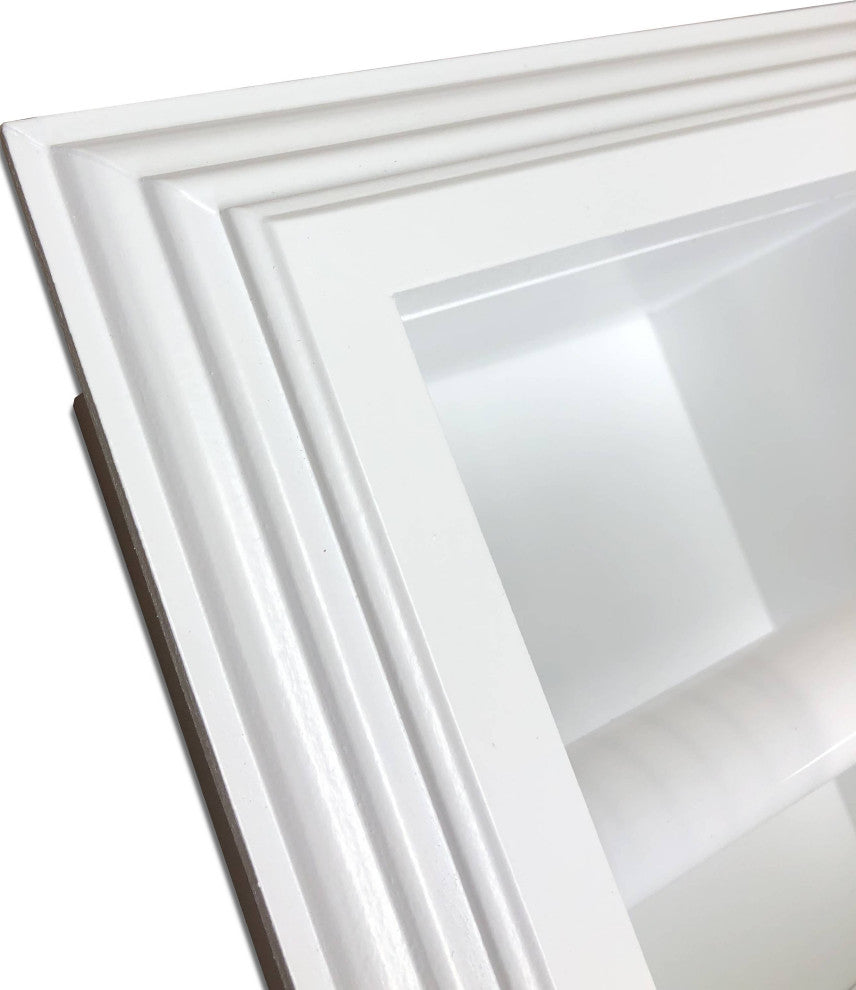 Tampa Recessed Solid Wood Toilet Paper Holder 7 x 8.5, White Enamel