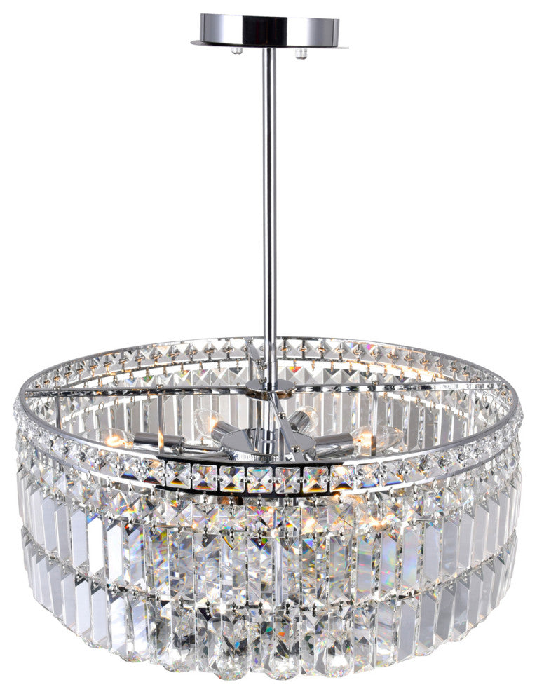 Colosseum 8 Light Down Chandelier With Chrome Finish