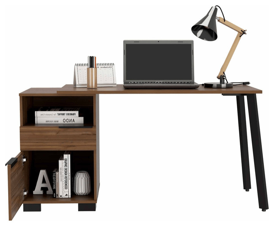 Contempo Flair Mahogany and Black Office Desk