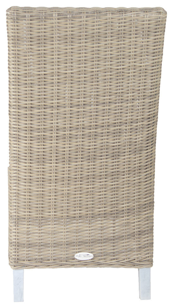 Palisades Dining Side Chair With Sunbrella Cushion, Palisades Gray, Canvas Sky Blue