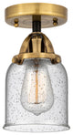 Small Bell Semi-Flush Mount, Black Antique Brass, Seedy, Seedy