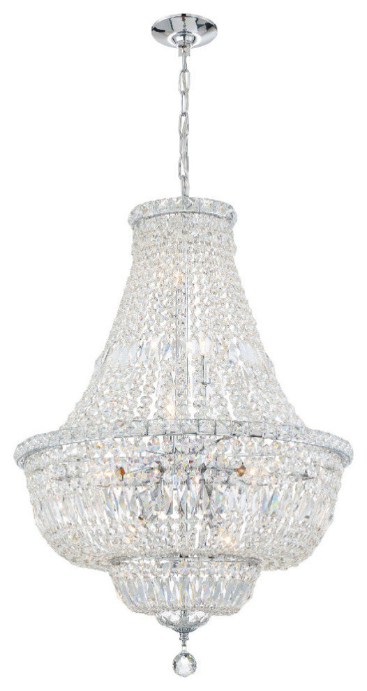 Crystorama ROS-A1009-CH-CL-MWP, 9-Light Chandelier, Polished Chrome
