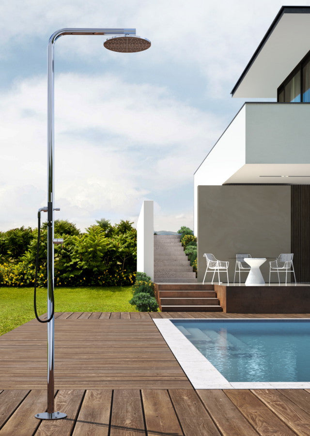 "Classy" Free Standing Shower Column- Hot and Cold, Hand Spray and Hose