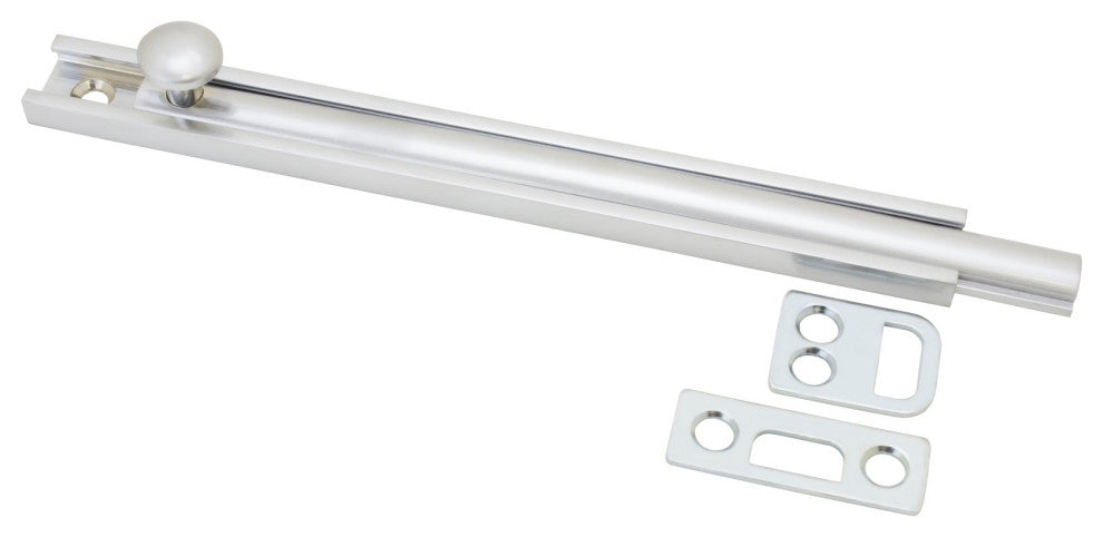 6" Surface Bolt, Satin Chrome