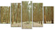 Rubber Trees Row in Thailand, Modern Forest Canvas Art, 60"x32", 5 Panels