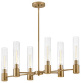 Lark Shea Small Linear Chandelier, Lacquered Brass