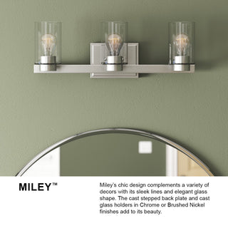 Hinkley Miley Small Two Light Vanity, Brushed Nickel