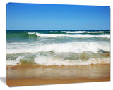 Beautiful Empty Beach under Blue Sky, Large Seashore Canvas Art Print, 40"x30"