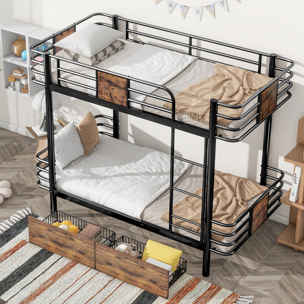 Gewnee Twin XL over Twin XL Metal Bunk Bed