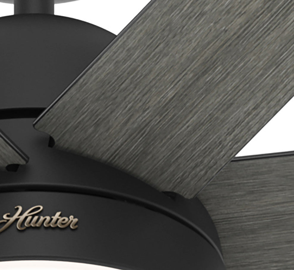 Hunter 70" WiFi Phenomenon Matte Black Ceiling Fan With LED Light, Wall Control