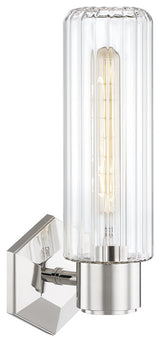 Roebling 1 Light Wall Sconce, Polished Nickel Finish, Clear Glass