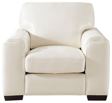 Suzanne Leather Craft Chair, Ivory White