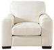 Suzanne Leather Craft Chair, Ivory White