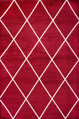 Cole Minimalist Diamond Trellis Red/White 5'x8' Area Rug