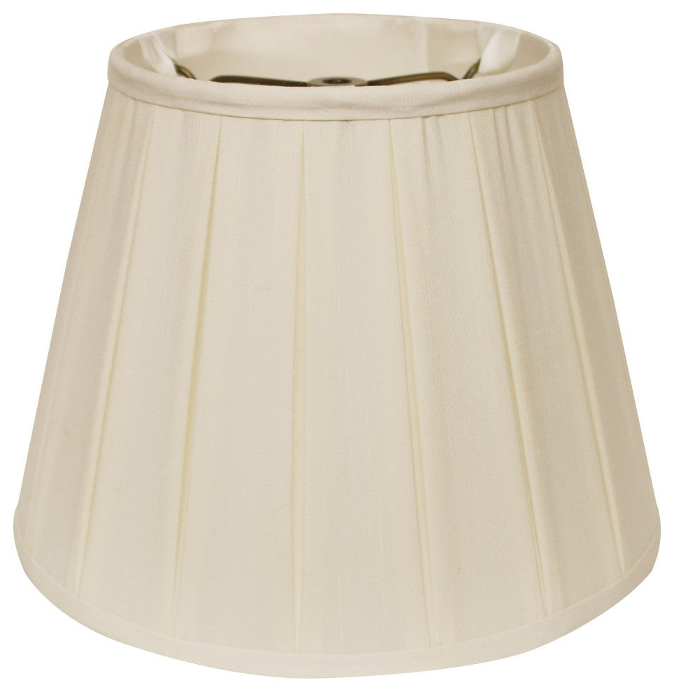 11" Ivory Slanted Crimped Box Shantung Lampshade