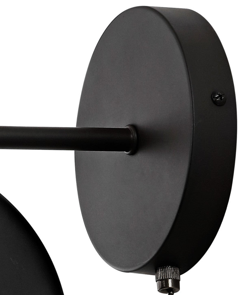 Tierra 7" 1-Light Modern Iron Sconce with Pull-Chain Switch, Set of 2, Black