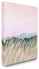 Wheat Field Dawn Green Pink Watercolor Painting, 24"x30"