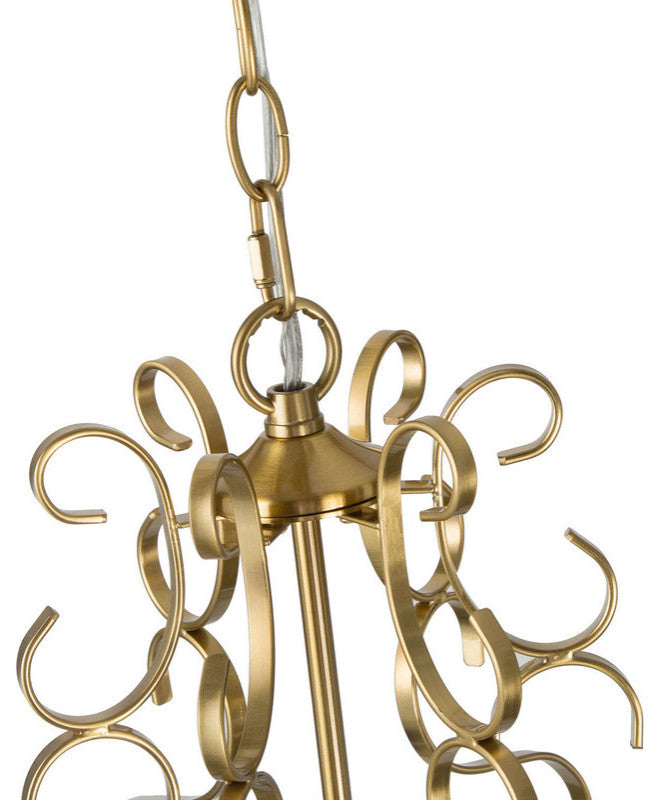 LNC Modern 3-Light Gold Chandelier With Crystal, Lantern Shape