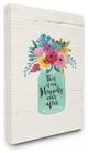 This Is Our Happily Ever After Flowers Jar White Wood Canvas Wall Art, 16"x20"