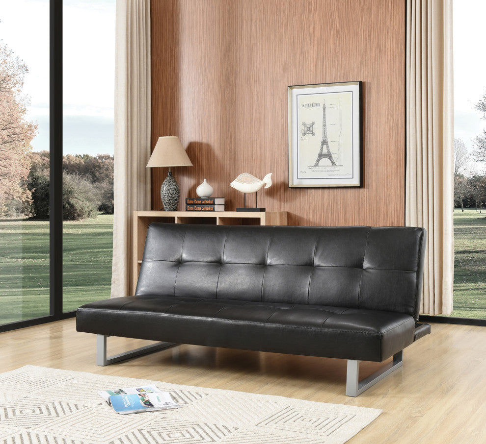 Sofa Bed, White, Black