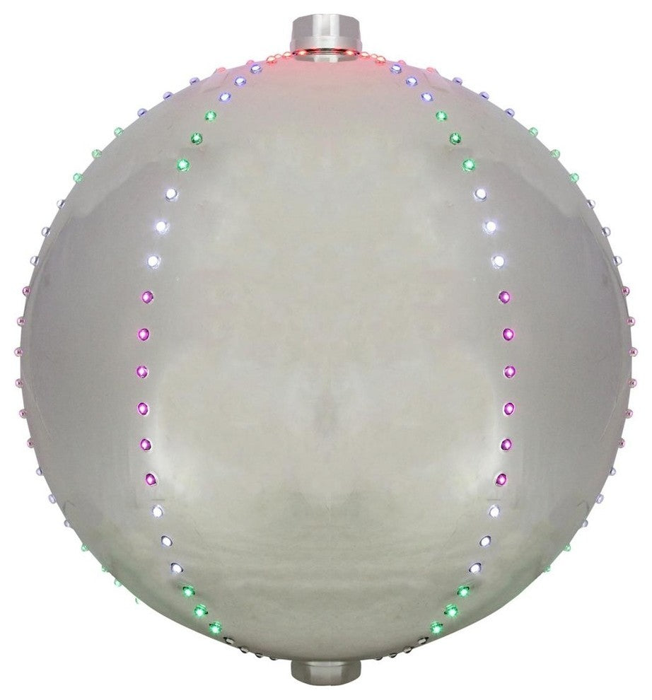 12" Multi-Color LED Lighted Christmas Silver Sphere Ball Decoration
