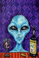 "Alien Wine" Painting Print on Wrapped Canvas, 30"x45"