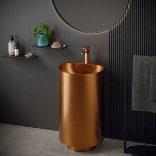 Karran 1-Handle 1-Hole Bathroom Faucet With Pop-up Drain, Brushed Copper