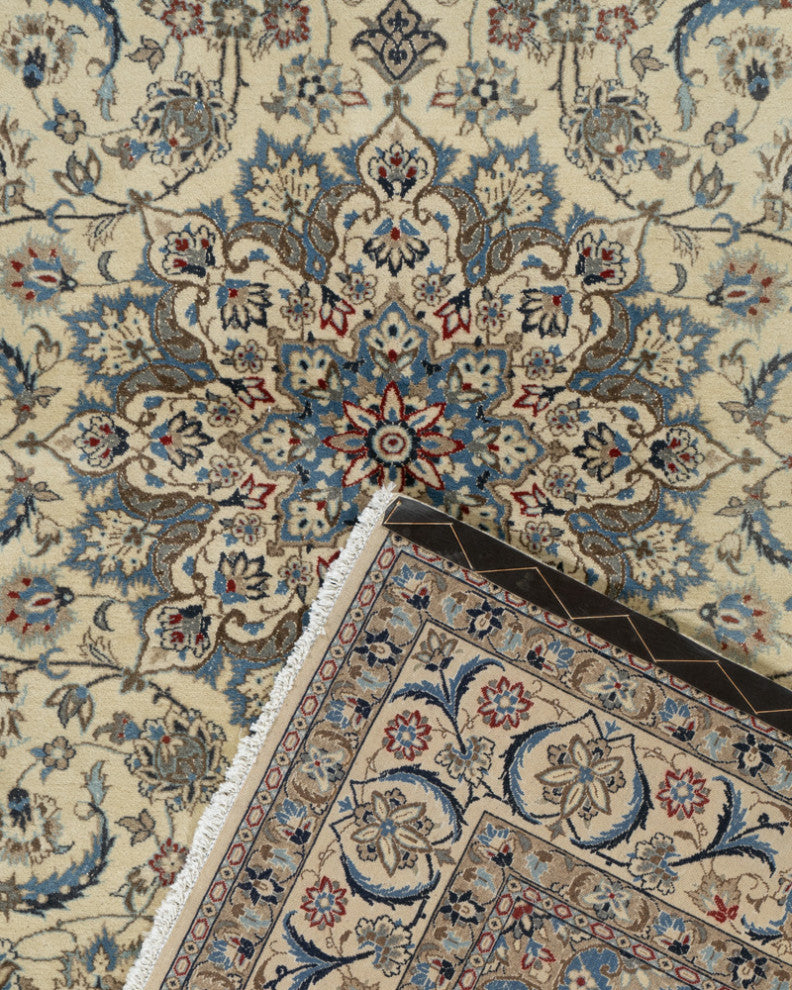 Vintage Persian Nain Area Rug, 5'3x8'11