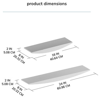 Hutch Set of 2 Wall Mounted Shelves, Natural