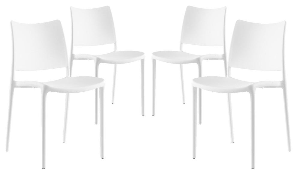 White Hipster Dining Side Chair Set of 4
