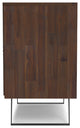 Lowry Solid Acacia Wood 2 Door Sideboard Buffet, Distressed Charcoal Brown