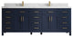 Cambridge 84 Double Sink Bath Vanity in Hale Navy Blue 2" Calacatta Laza
