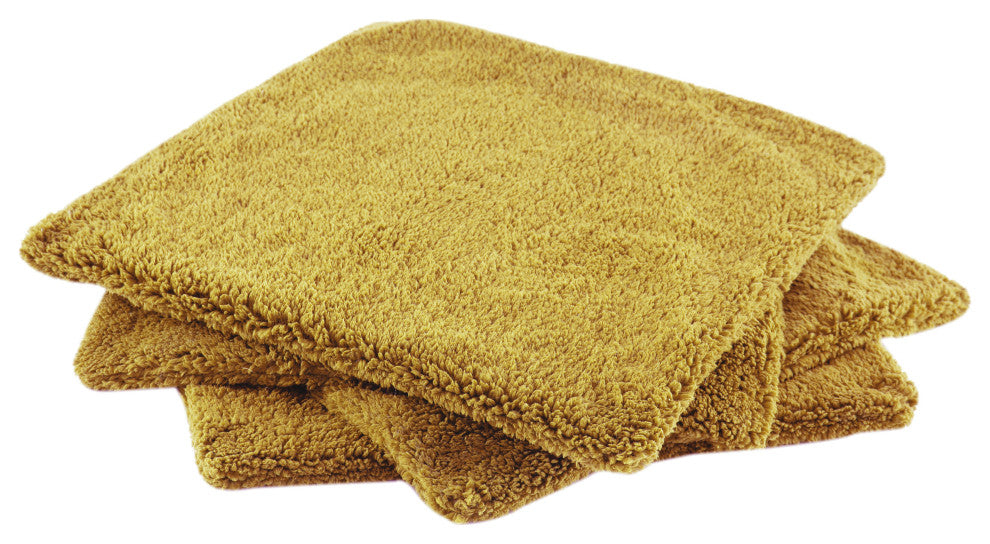 Sherpa Pillow Shell 4 Piece Set, Lemon Curry, 20" X 20"