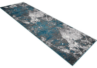 MACHINE MADE HEATSET POLYPROPYLENE AREA RUGS -Silver Ivory Color,Abstract Design, [Runner] 3'2''x10'