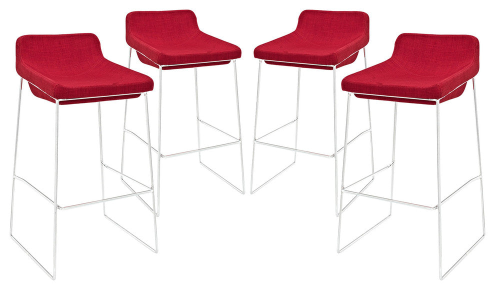 Modern Red Garner Bar Stool Set of 4
