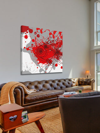 "Grey Red Fish" Painting Print on Canvas by Irena Orlov