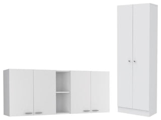 Home Square 2-Piece Set with Portofino Wall Cabinet and Storage Pantry Cabinet