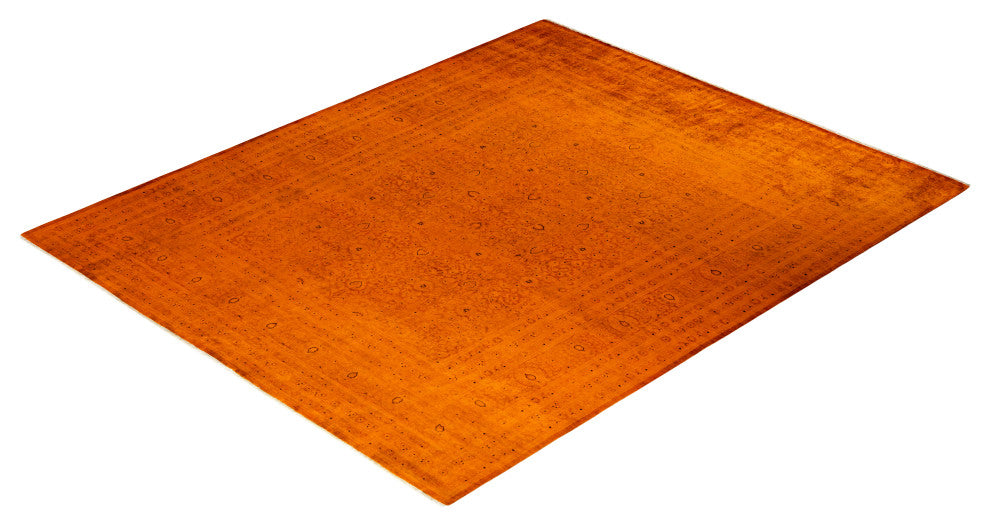 Fine Vibrance, One-of-a-Kind Hand-Knotted Area Rug Orange, 9' 3" x 11' 6"